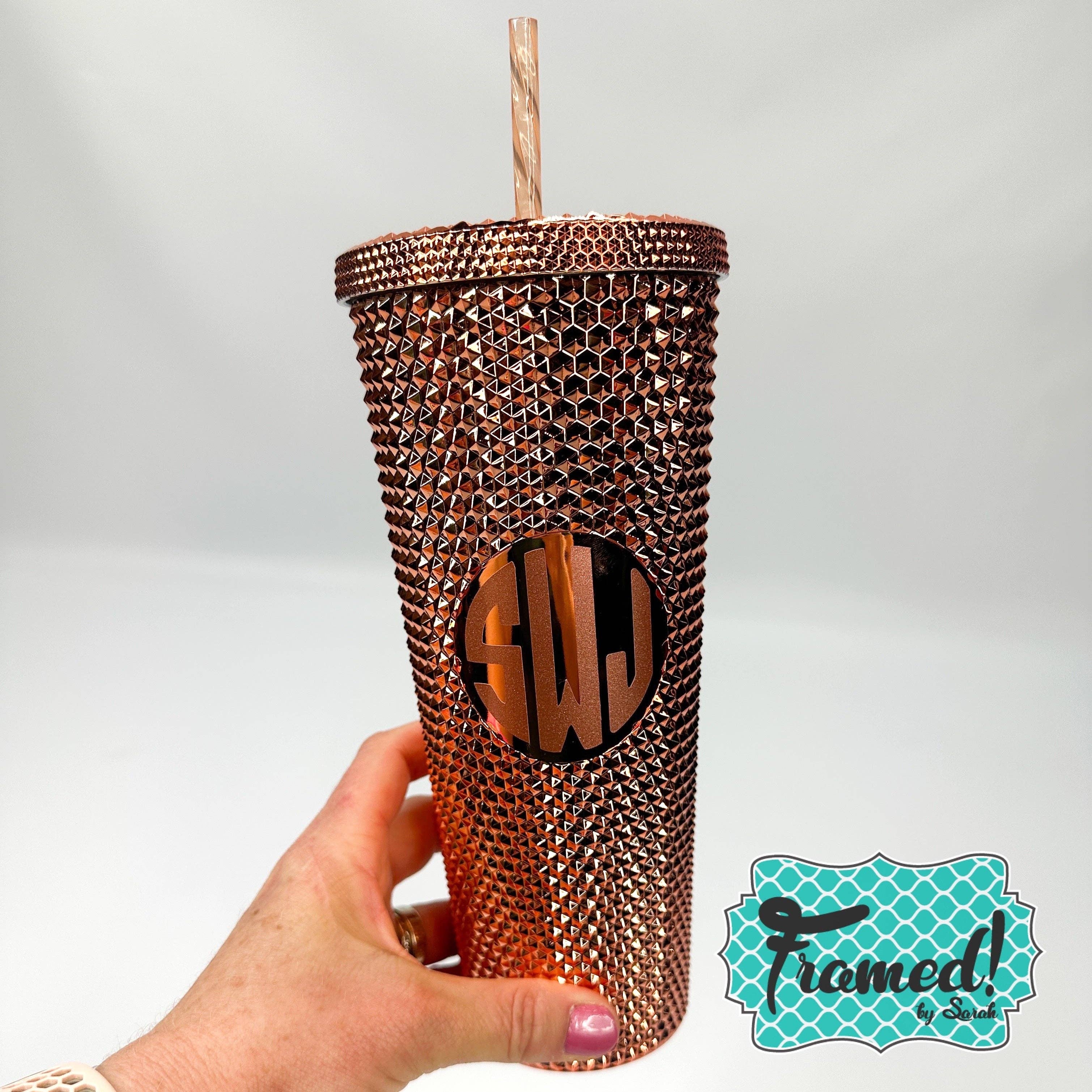 Framed By Sarah - Wholesale Insulated Mug/Tumbler - Rose Gold Studded Tumbler0