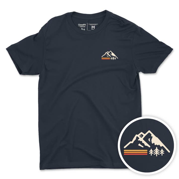 Retro Mountain CloudFit Tee for wholesale by TriPine