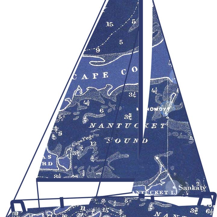 Nautisch/Cape Cod and Islands Yacht I hoofdkussen blauw voor wholesale door Ox Bow Decor