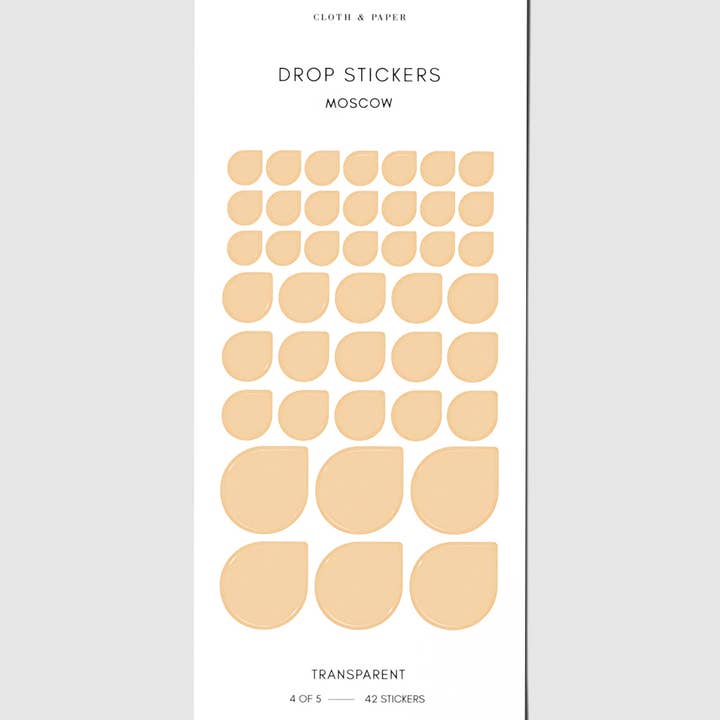 Cloth & Paper - Wholesale Sticker - Minimal Shape Sticker Set | Transparent | Drops46