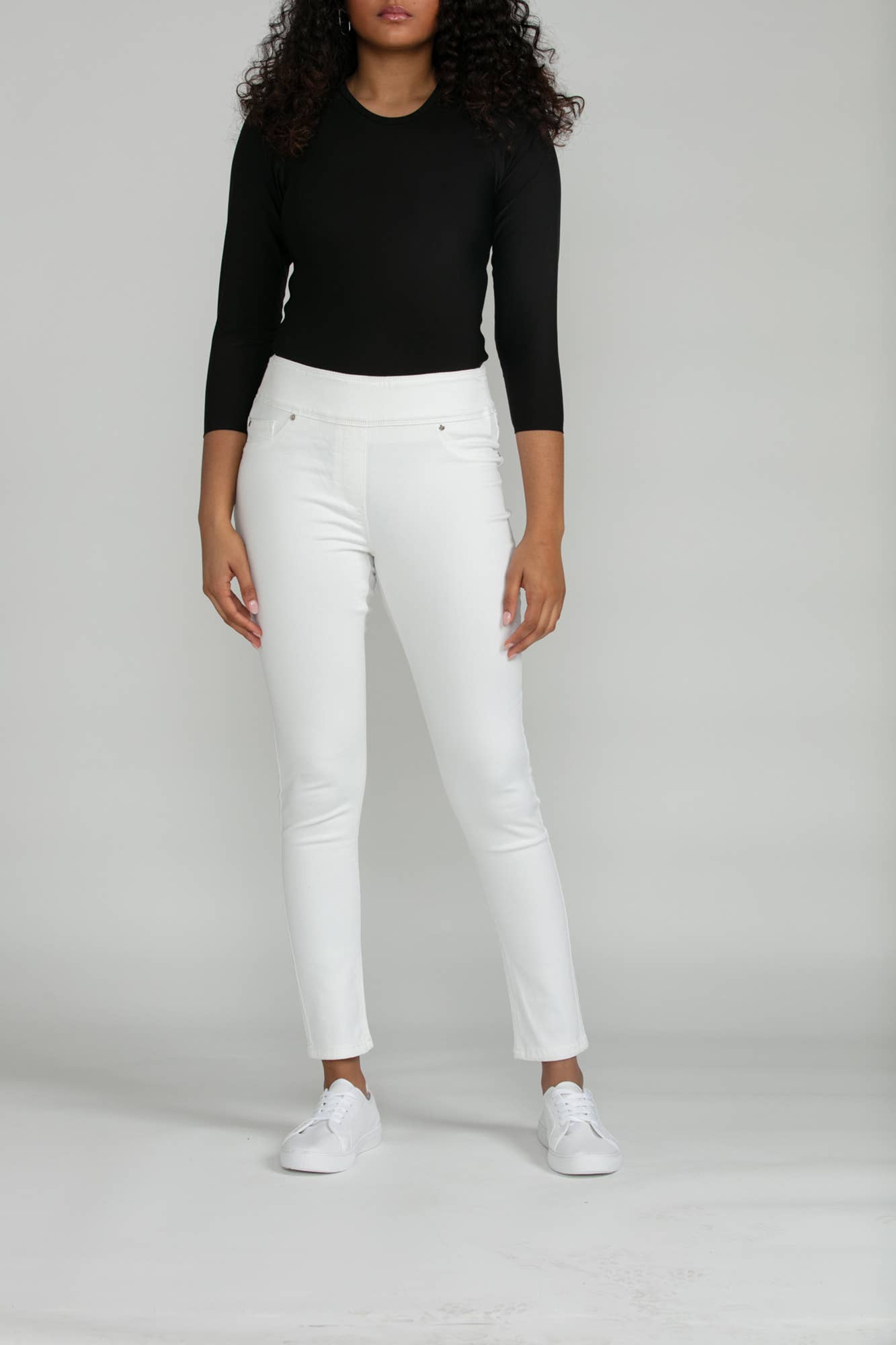 Bluberry Denim – Großhandel Jeans – Damen – BluberryDenim Elastischer Bund Slim White BBD-EW-ALONDRA2