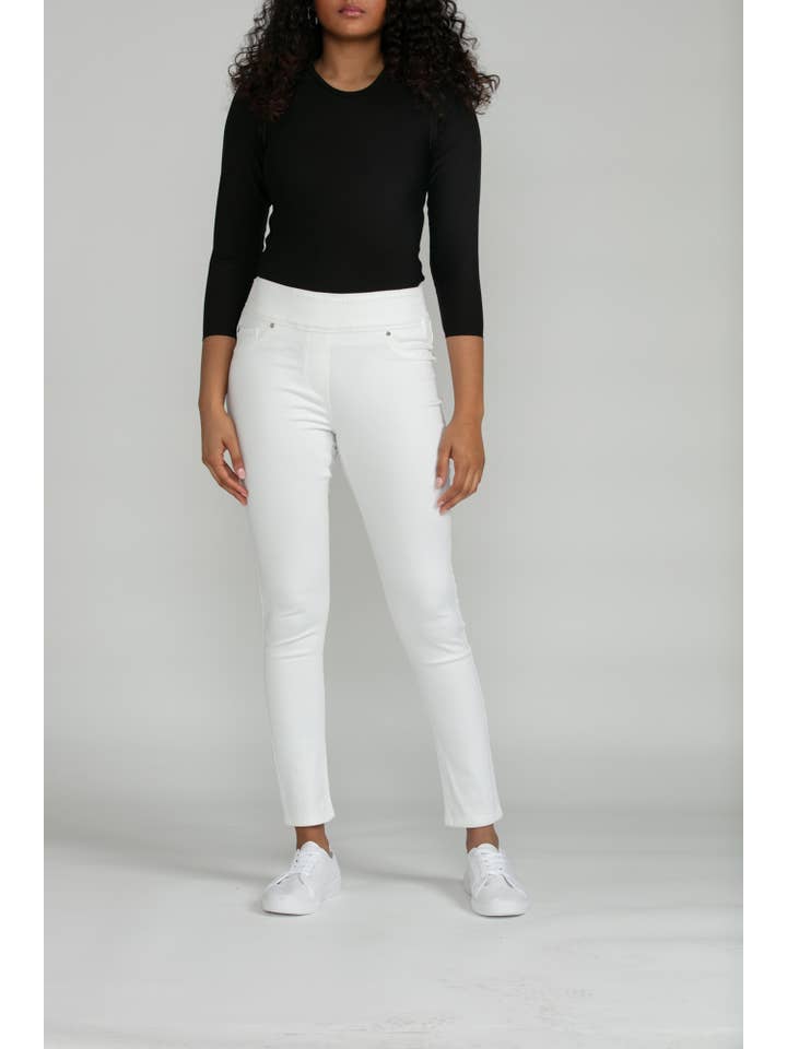 Bluberry Denim – Großhandel Jeans – Damen – BluberryDenim Elastischer Bund Slim White BBD-EW-ALONDRA2