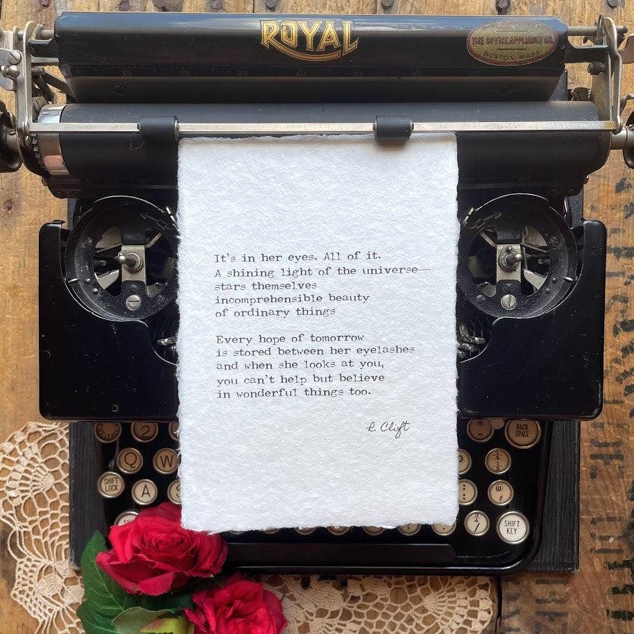 Alison Rose Vintage - Wholesale Art Print - You make me believe in wonderful things poem print2