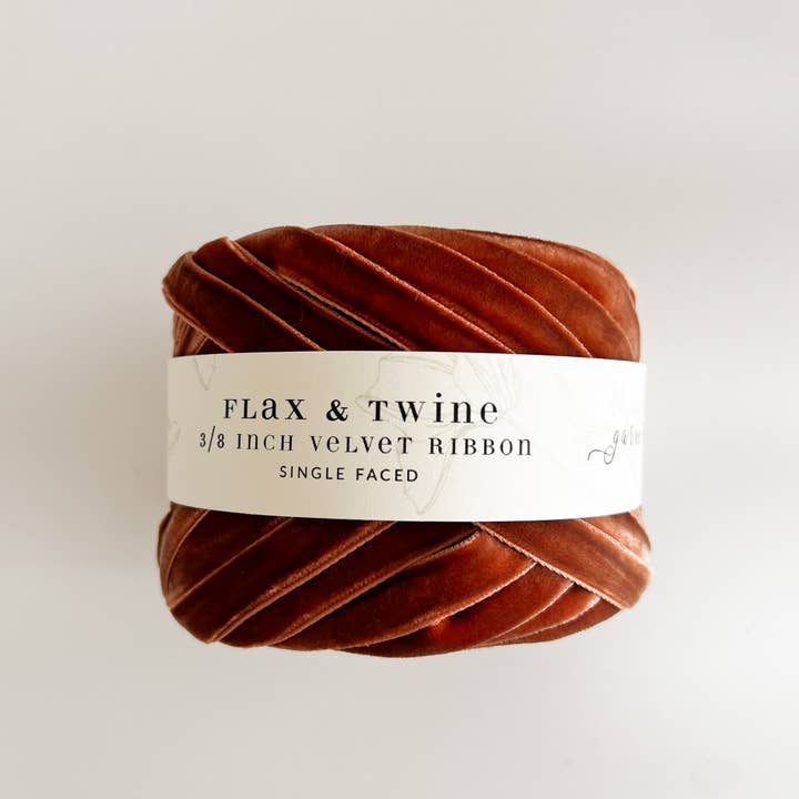 Flax & Twine - Wholesale Ribbon - Gift Wrapping - Flax & Twine 3/8" Velvet Ribbon