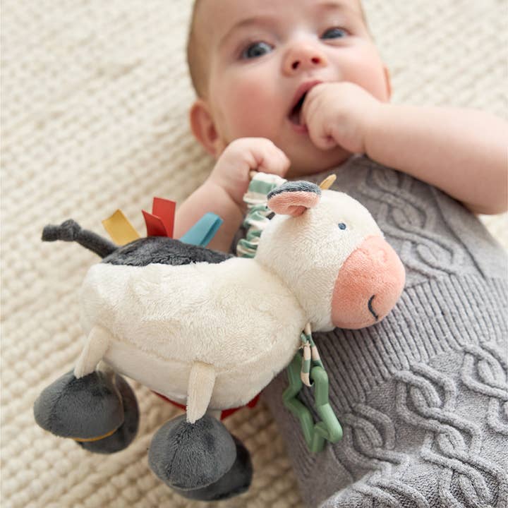 Itzy Ritzy - Wholesale Stuffed/Plush Toy - Kids & Baby - Cow Itzy Friends Link & Loveâ„¢ Activity Plush