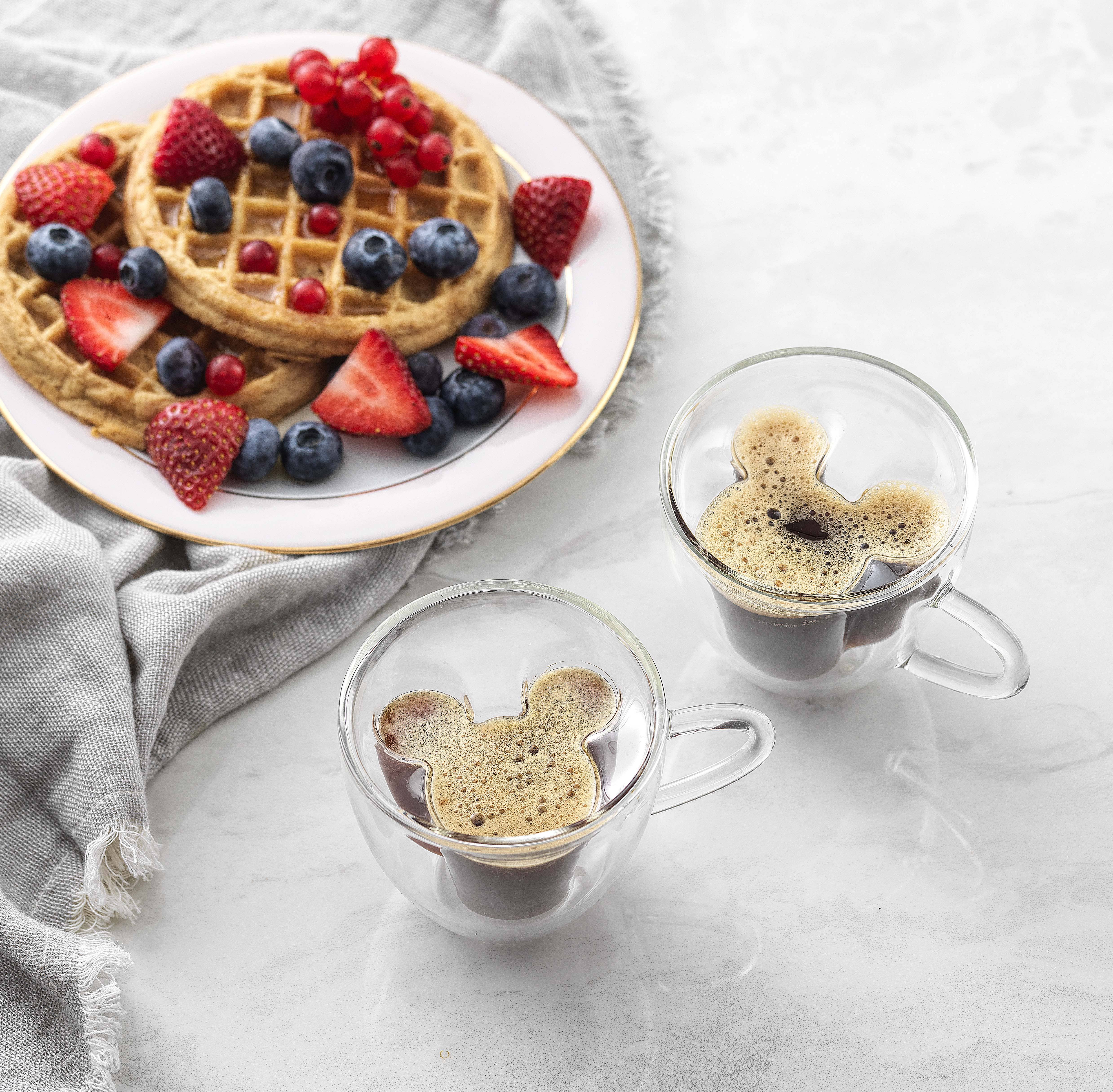 JoyJolt - Wholesale Coffee Mug - Disney Mickey Mouse 3D Espresso Glasses, 5.4 Oz - Set of 21