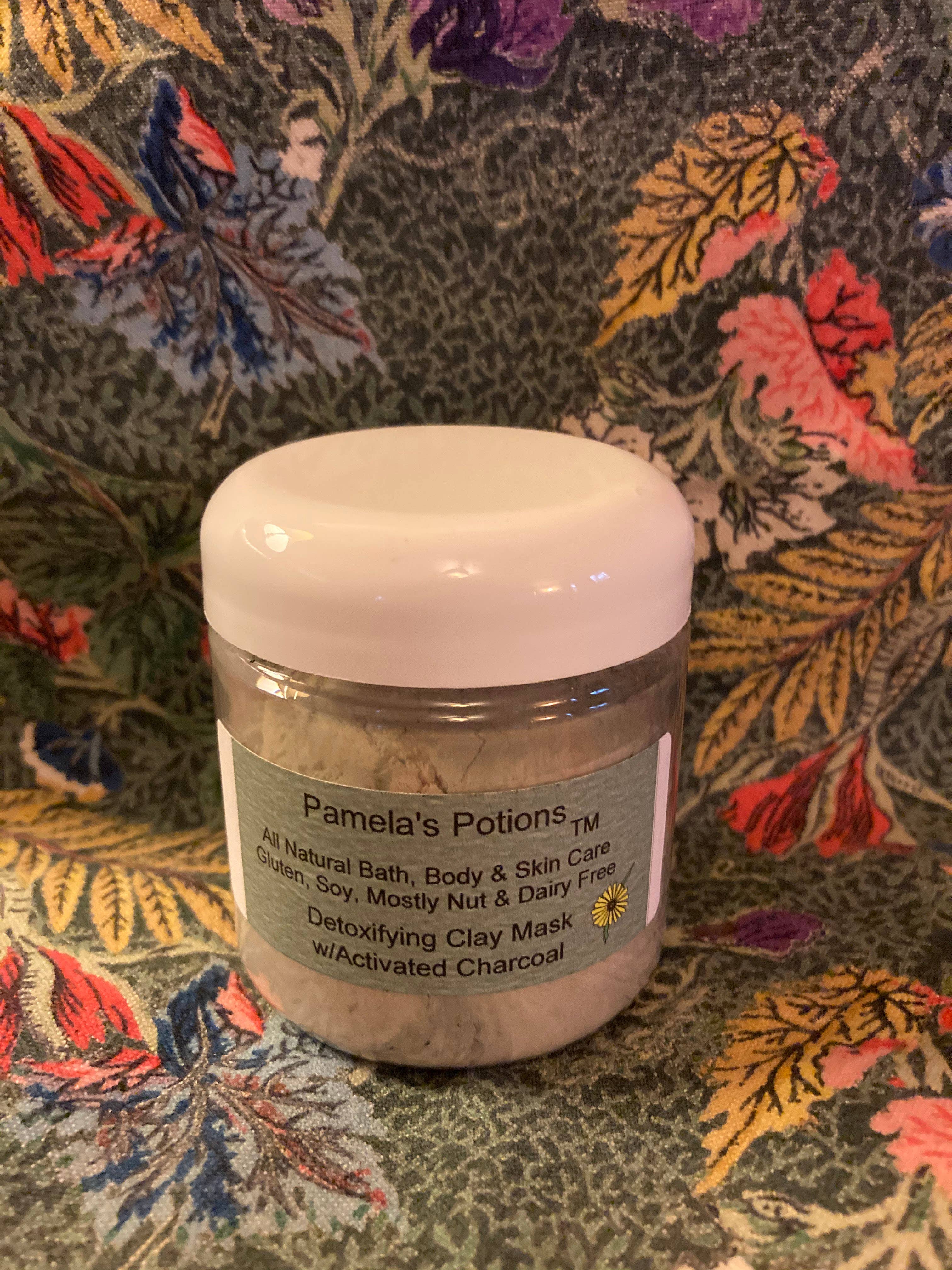 Pamela's Potions All Natural Bath, Body & Skin Care - Wholesale Skincare Face Mask - Detoxifying Clay Mask w/ Activated Charcoal