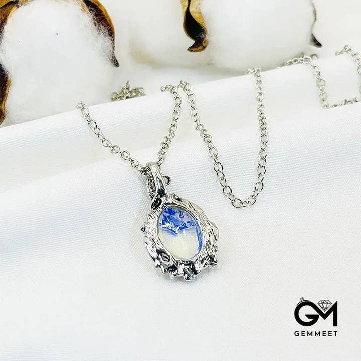 GemMeet - Wholesale Pendant/Charm Necklace - Vintage Wrapped Moonstone Necklace3