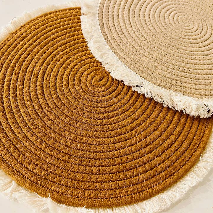 Alijie Design - Wholesale Placemat - Cotton Rope Boho Round Placemat 15 inches3