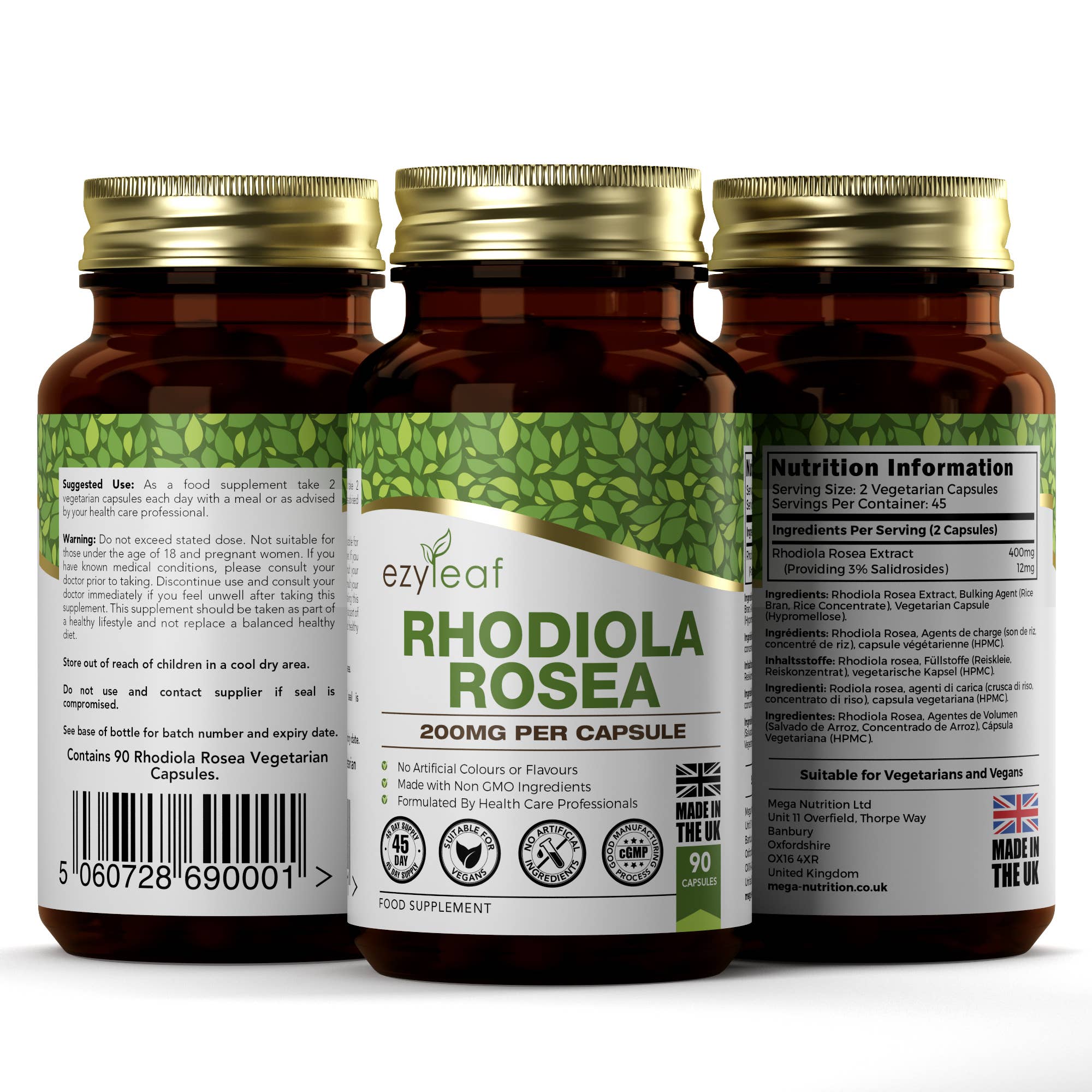Focus Supplements – wholesale Oral supplement/vitamin – Rhodiola Rosea 200mg 90 Capsules1