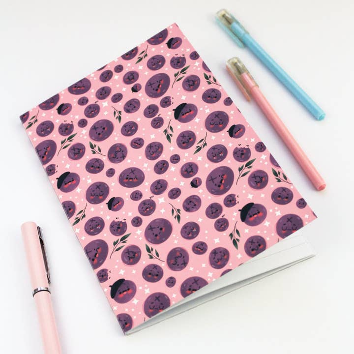 Blueberry notebook - Summer Stationery gift for wholesale by My Sweet Paper Card