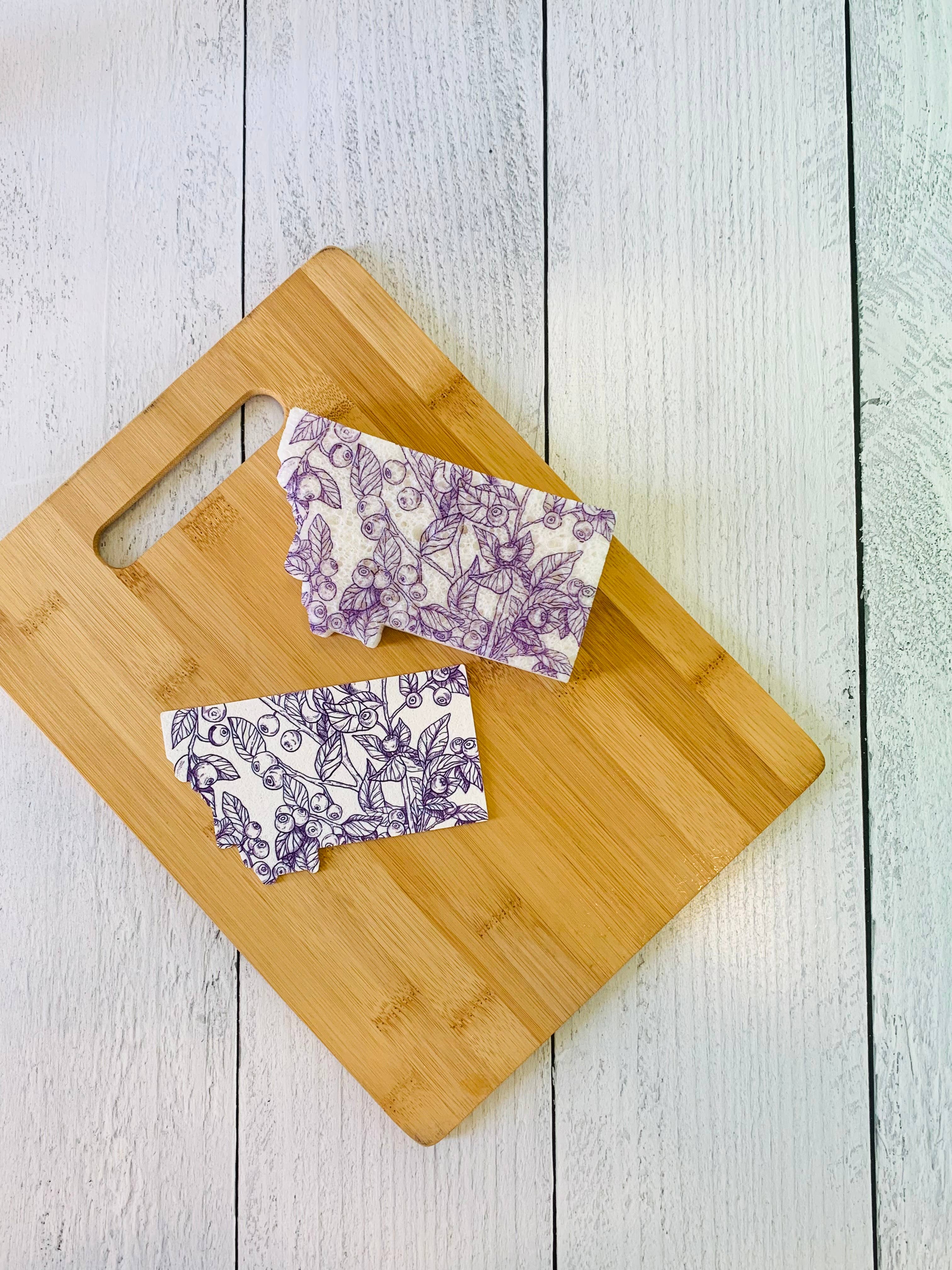 Corvidae drawings & designs – wholesale Cleaning sponge – Montana Shaped Compostable Pop Up Sponge - set of 3 - HUCK