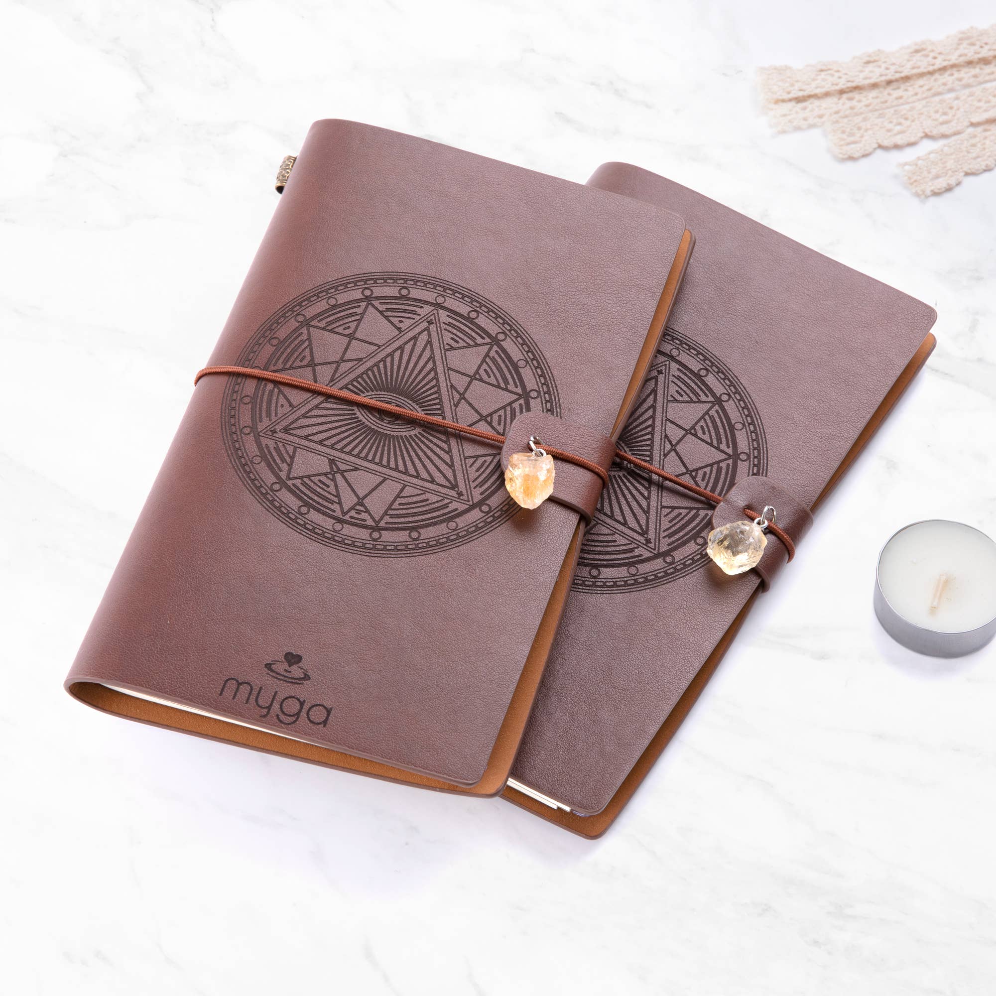 Myga – Engroshandel Spirituelle sten og krystaller – Myga Crystal Notebooks i singler 30