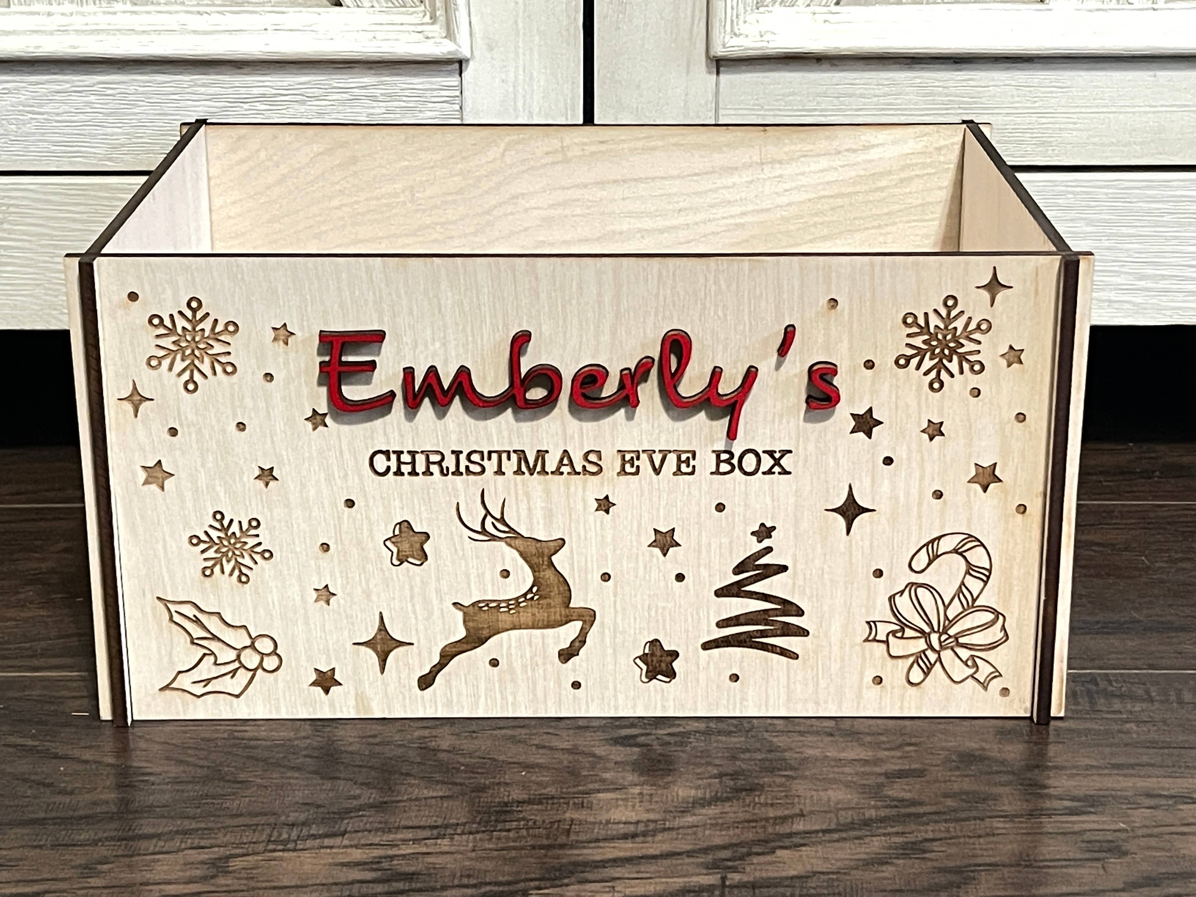 Deer Custom Designs - Wholesale Christmas decoration - Wooden Christmas Eve Box | Child's Holiday Crate6