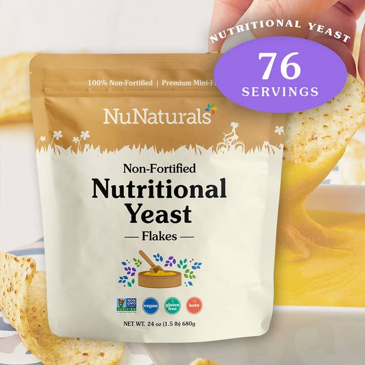 NuNaturals - Wholesale Protein/Superfood Powder - Non-Fortified Nutritional Yeast 24 oz (76 servings)1
