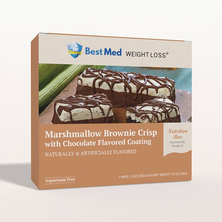 BestMed High-Protein Snack Bar, Marshmallow Brownie Crisp (7ct) for wholesale by BestMed
