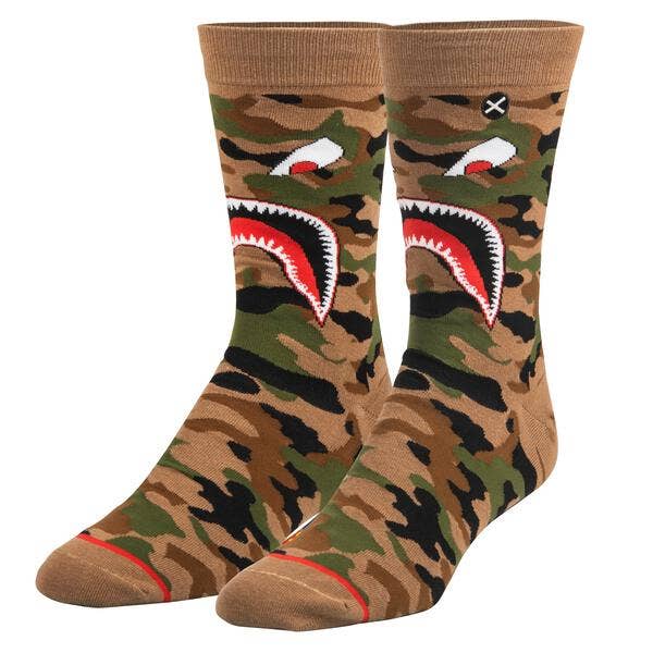 Warplane Camo (Knit) - Mens Crew Straight for wholesale by Odd Sox