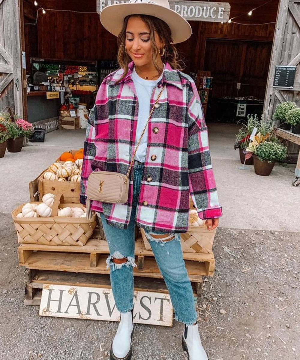 Aria Romance - Wholesale Cardigan - Women's - Checkered Shawl Collar Cardigan6