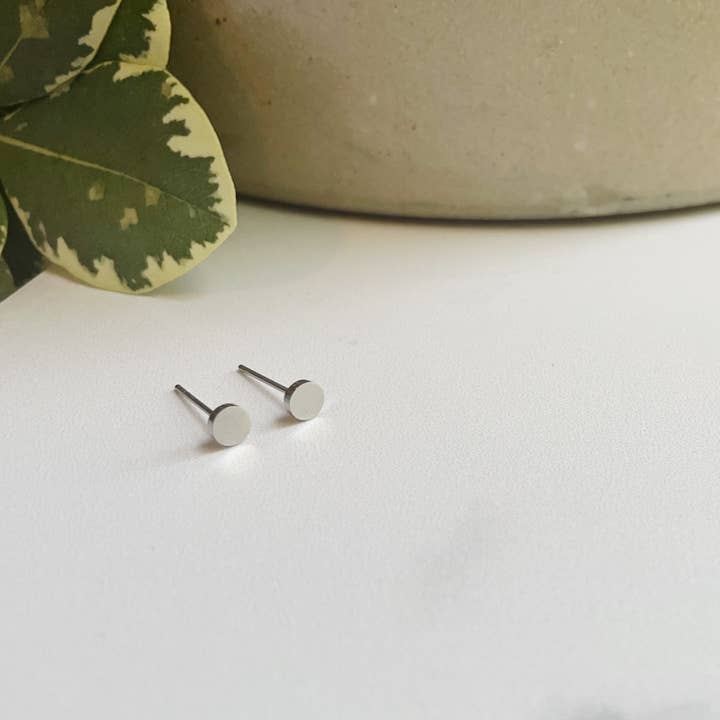 Wild Juniper - Venta al por mayor Pendientes de botón/aretes de poste - Pendientes de plata, tachuelas hipoalergénicas, círculos pequeños1