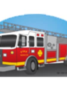 Grand bloc-notes - Camion de pompier pour la vente par Creative Shapes Etc.