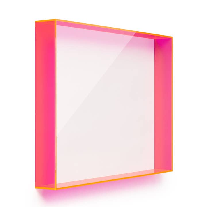 Backless UV-Grade Color Acrylic Shadowboxes 18x24x3" (Neon Pink, Orange, or Sea Glass) for wholesale by Wexel Art