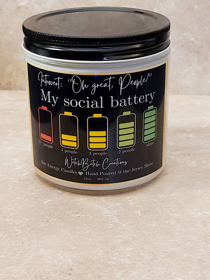 My Social Battery- Scented Soy Candle for wholesale by WBC Shops