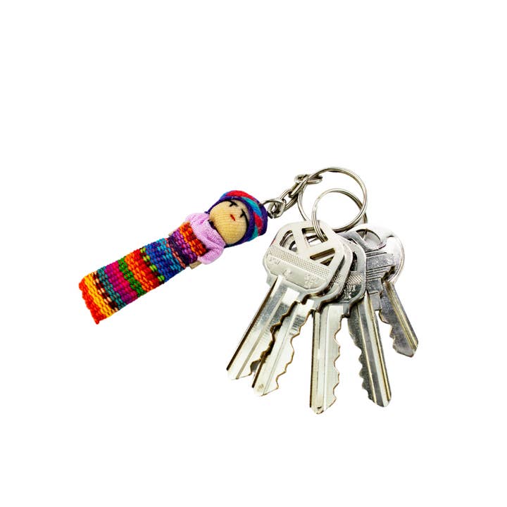 Lumily - Vente Porte-clés – femme - Porte-clés coloré Worry Doll Boho - Guatemala