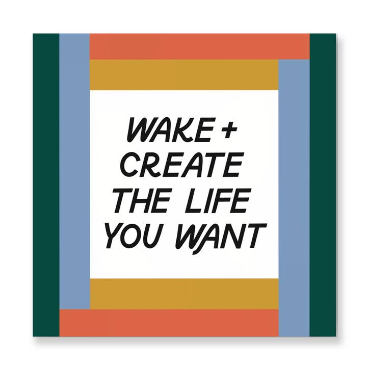 Wake + Create Sticker | Waterproof Stickers for wholesale by Just Follow Your Art