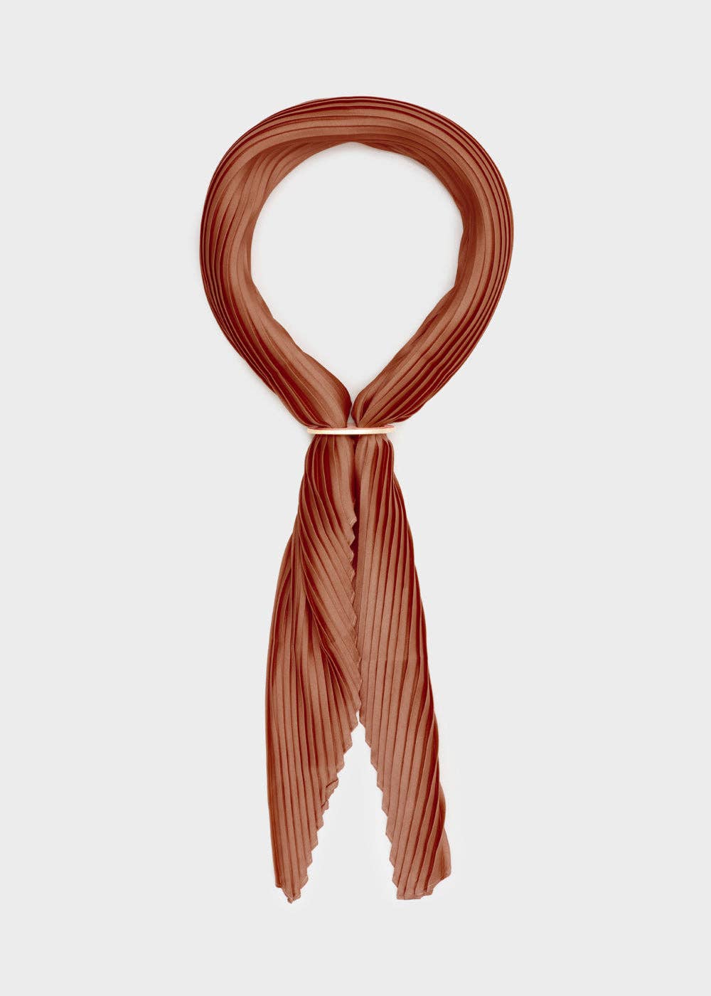 NALI' - Wholesale Scarf - Women's - MAYA PLISSE FOULARD W/ RING RUST - N621