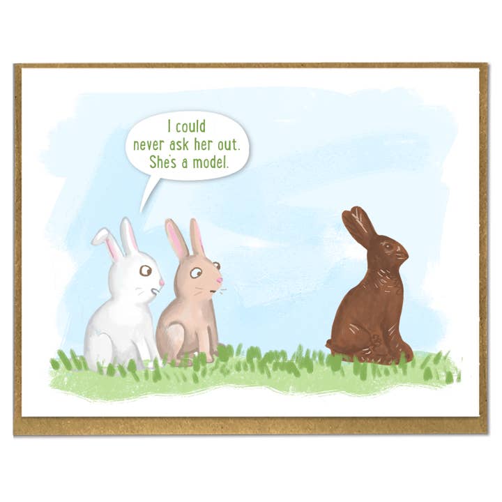 Komiskt påskkort: modell av chokladkanin för wholesale av A Zillion Dollars