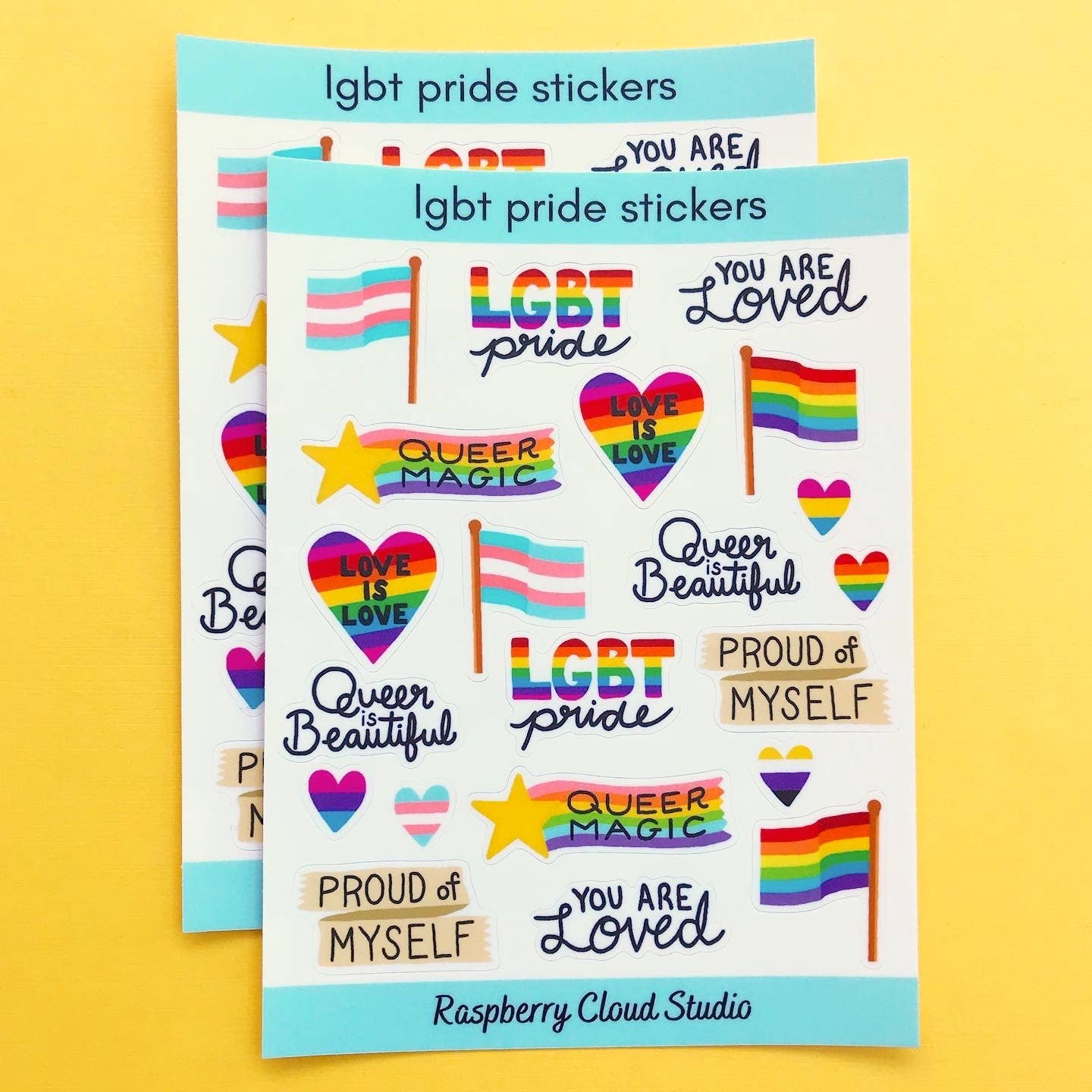 Raspberry Cloud Studio - Vente Autocollant - Feuille d'autocollants LGBTQ Pride3