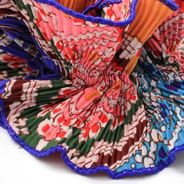 Inca UK - Wholesale Scrunchie - Women's - Extra Large - Double layered block print ribbed scrunchie