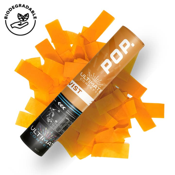 Orange Tissue - Håndholdt Konfetti POP Kanon (12") for engroshandel hos Ultimate Confetti