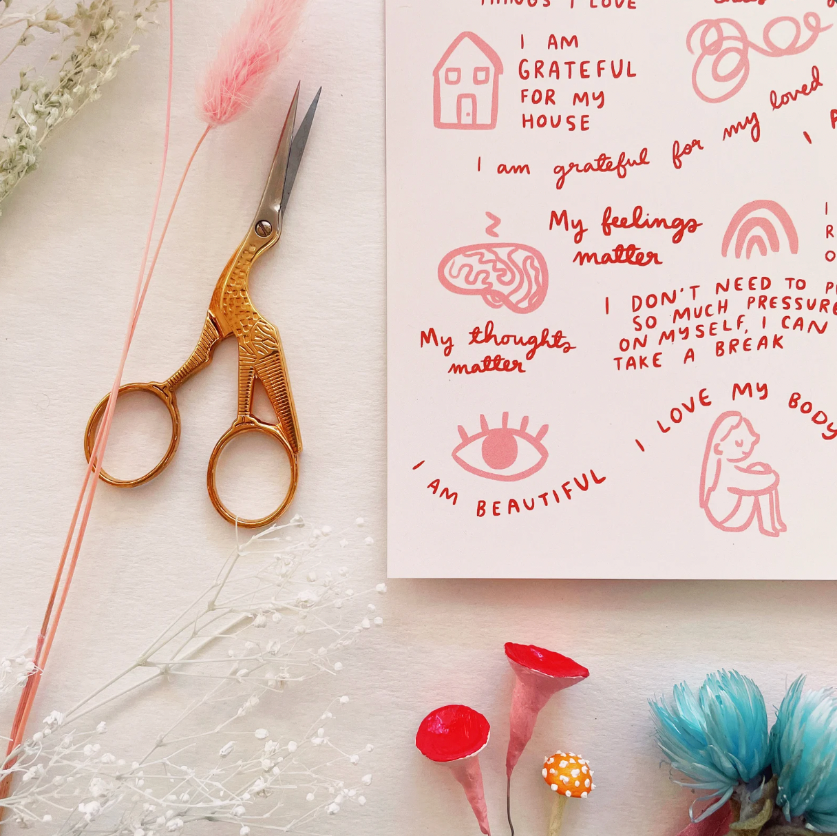 Abbie Ren Illustration - Wholesale Art Print - Daily Affirmations Art Print 8x103