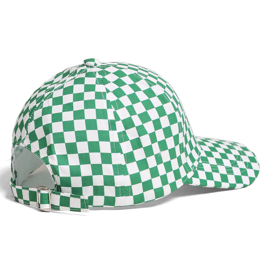 Fashion City - Wholesale Baseball Cap - Women's - Checkerboard Pattern Print Cotton Baseball Cap4