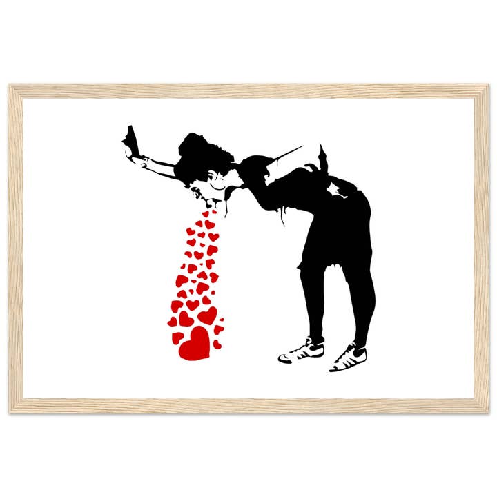 Art-O-Rama Shop – Poster por atacado – Cartaz da arte de Banksy Lovesick Girl Whowing Up Hearts8
