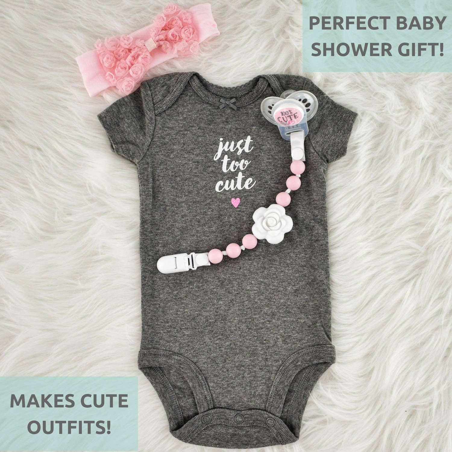 Vesta Baby - Wholesale Pacifier Clip - Baby - Silicone Pacifier Clip and Teether Holder Set Pink 2 Pack9