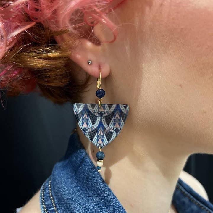 Boucles D'Oreilles Ethnique Gatsby Gat0011 pour la vente par Miss Pompom