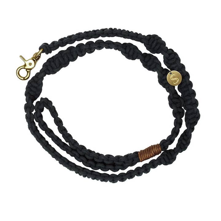 Macramé Originals Dog Lead - Black for wholesale by Sebastian Says