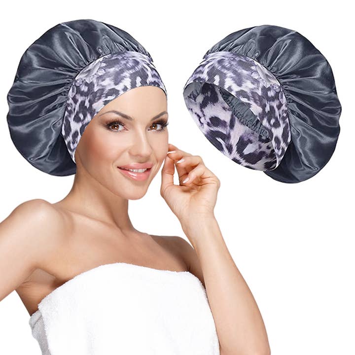 seeboo - Wholesale Sleep Cap / Bonnet - Women's - Wide Band Satin Bonnet Cap - Gray