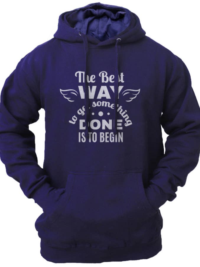Men's 'The Best Way' Fleece Pullover Long-Sleeved Printed for wholesale by Five emperors