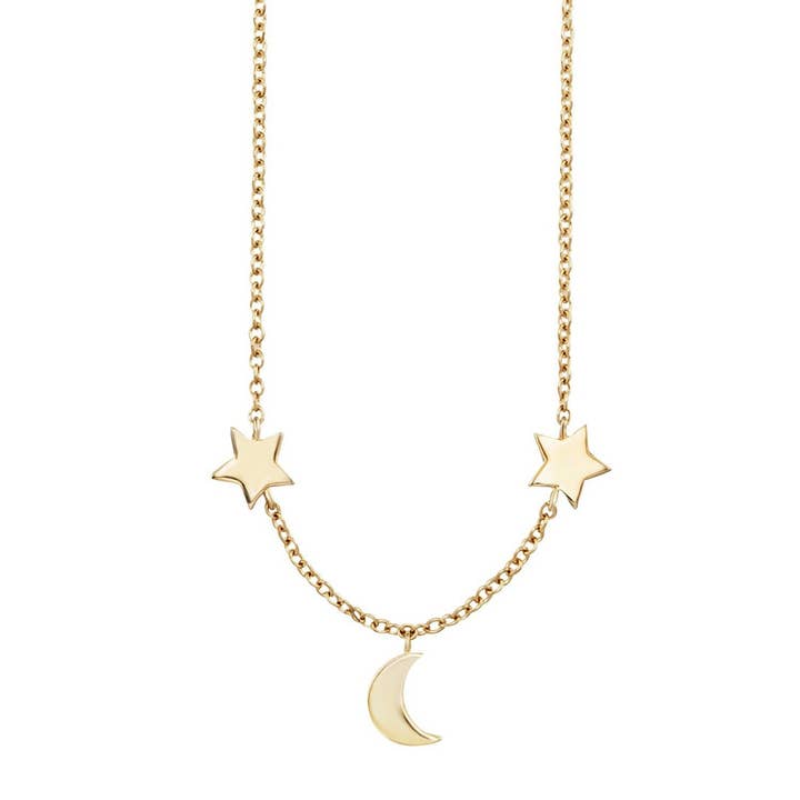 Collier en forme d'étoile de lune en argent sterling 925 pour la vente par caï