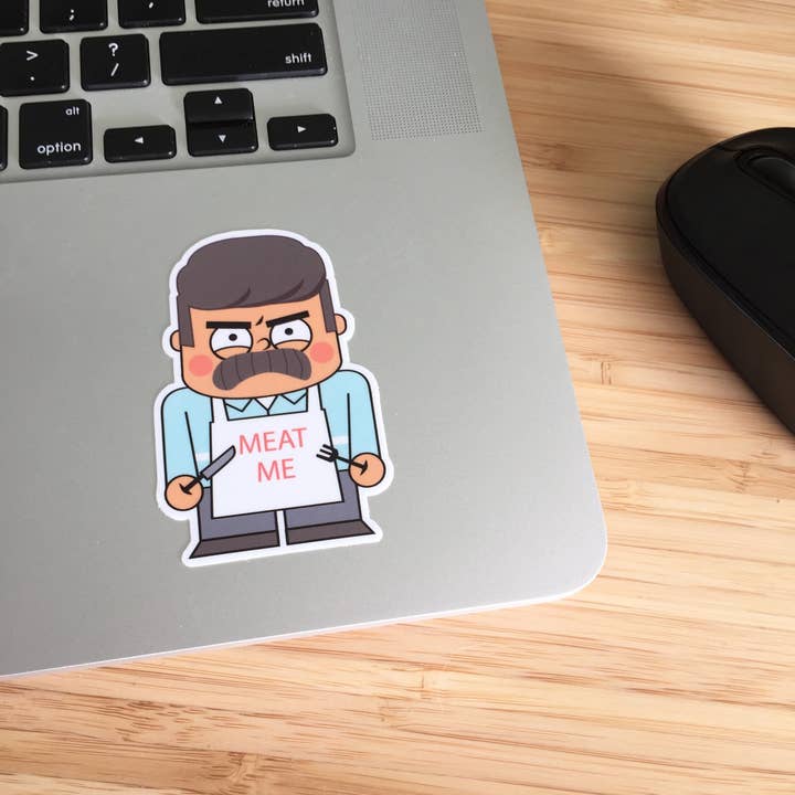 doodle dose - Wholesale Sticker - Meat Me Mr Swanson - STICKER - BBQ at Parks and Rec1