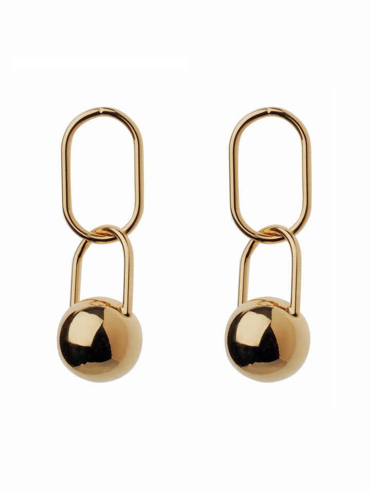 Stylish Link Ball Drop Post Earring for wholesale by Oceanic Jewellers - Majique London