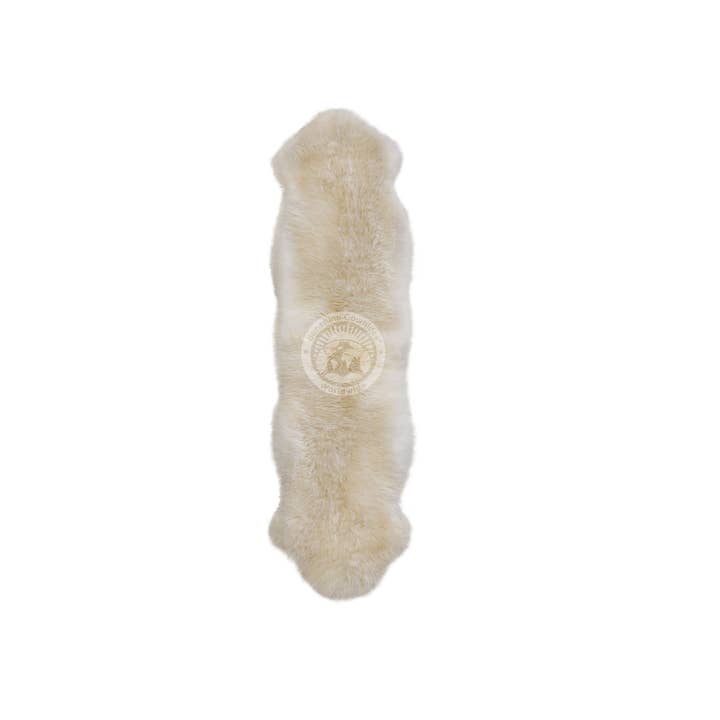 Sheepskin Rug - Natural White - 2x6' for wholesale by Sunshine Cowhides