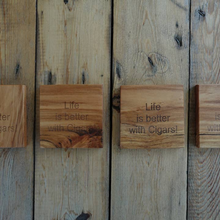 "Life is better with Cigars!" Coaster Set 1 for wholesale by The Gant Collective
