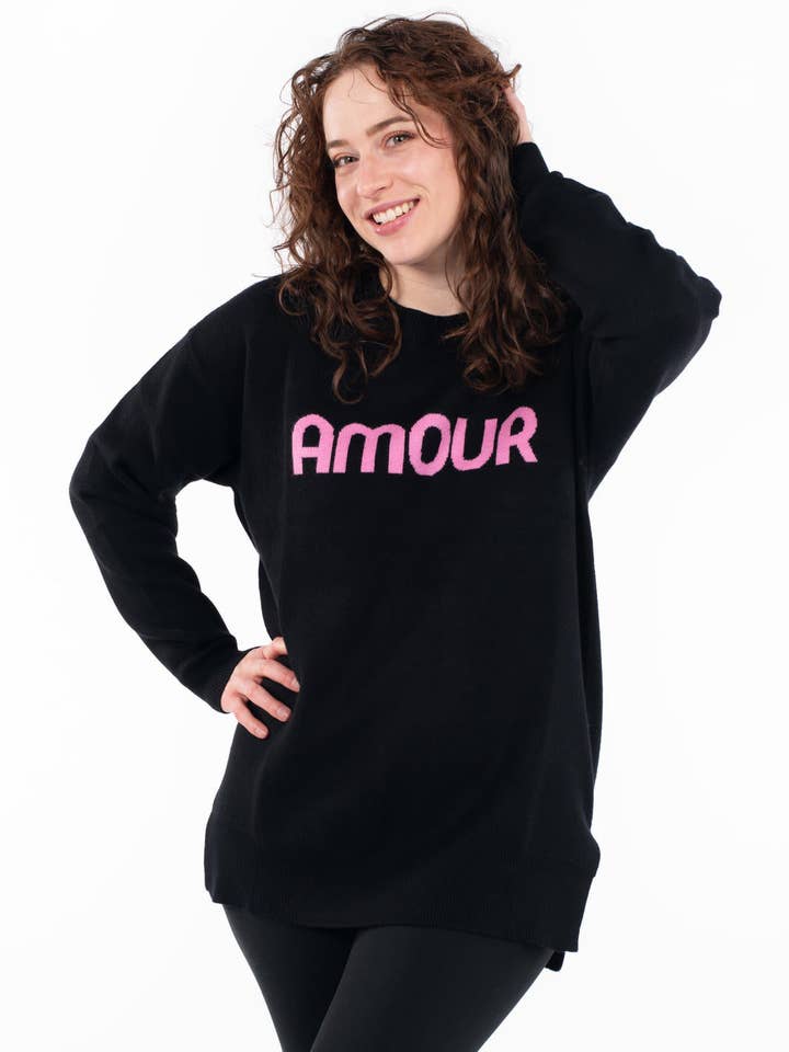 Amour Crew Neck Sweater for wholesale by SweetLegs Clothing Inc