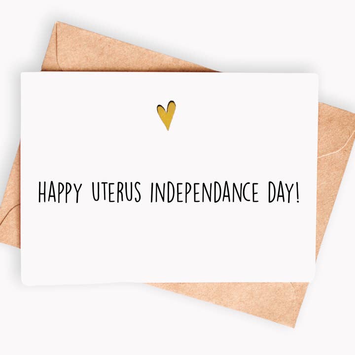 Roligt födelsedagskort - Happy Uterus Independence för wholesale av Spicy Cards