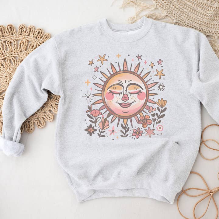 Sweat-shirt col rond Boho Sun pour la vente par ChubbyBubbyBear