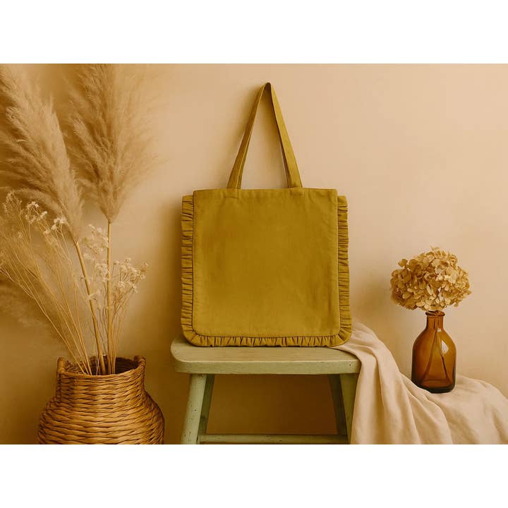 House of Kraft Jewelry & Accessories - Wholesale Tote bag – Women's - Canvas Ruffle Tote | Canvas Colored Tote Bag | Unbranded 28